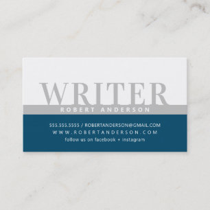 PROFESSIONAL bold job colour block grey dark blue Business Card