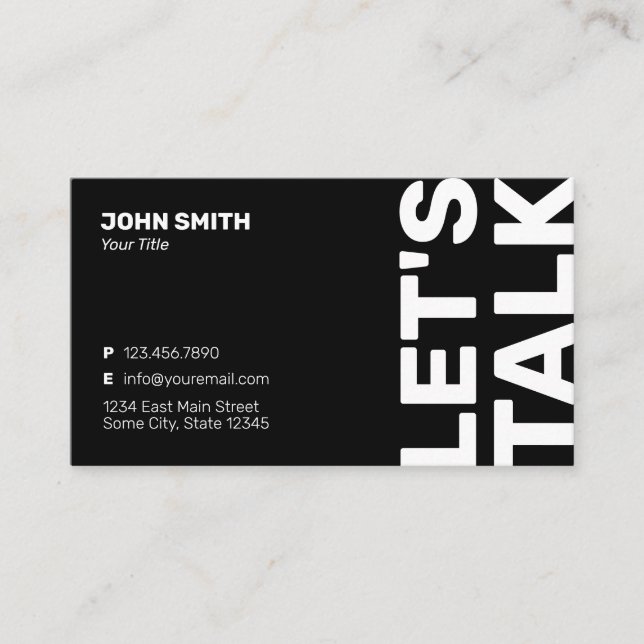 Professional Bold Minimalist Modern Calling Card (Front)
