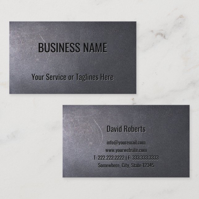 Professional Bold Text Dark Texture Business Card (Front/Back)