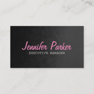 Professional Bold Text Grey Pink Stylish Business Card