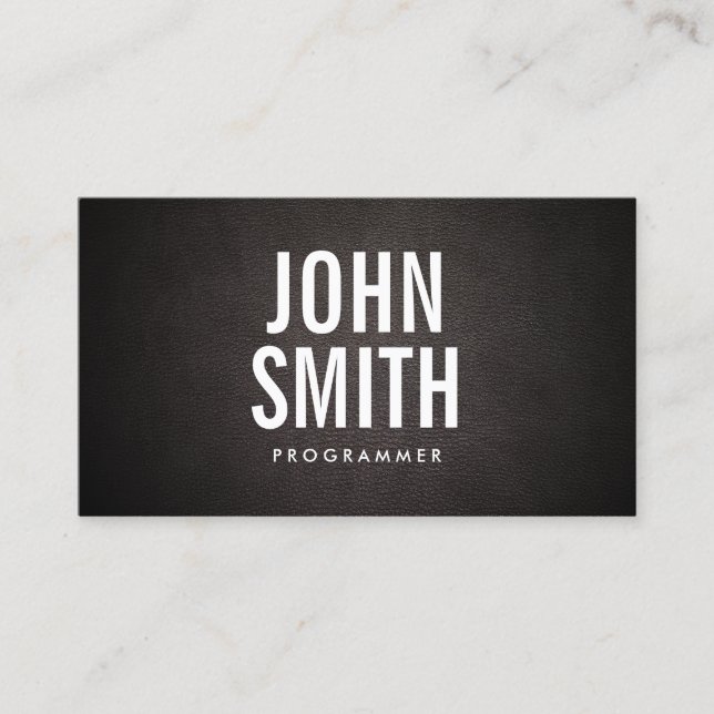 Professional Bold Text Programmer Business Card (Front)
