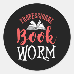 Professional Book Worm  Classic Round Sticker