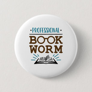 Professional Bookworm 6 Cm Round Badge