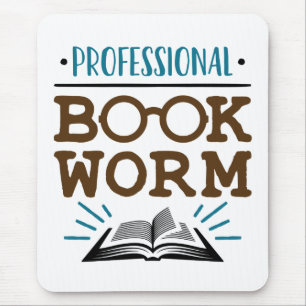 Professional Bookworm Avid Book Reader Mouse Mat