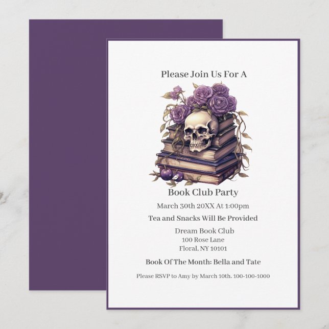 Professional Bookworm, Book Club Invitation (Front/Back)