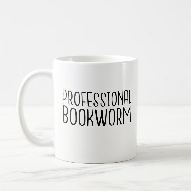 Professional Bookworm - for Librarians, Readers Coffee Mug (Left)