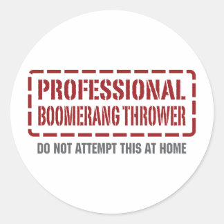 Professional Boomerang Thrower Classic Round Sticker