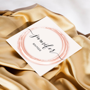 Professional Boutique Shop Beauty Rose White Square Business Card