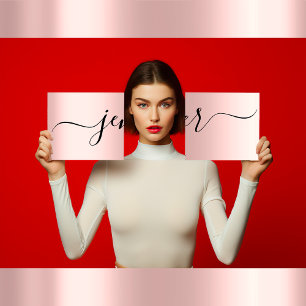 Professional Boutique Shop Drips  Pink Rose Vip Square Business Card