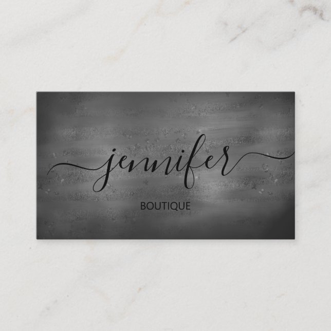 Professional Boutique Shop Grey Minimal Grunge  Business Card (Front)
