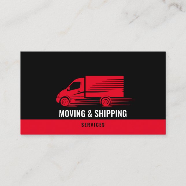 Professional Box Truck Moving Delivery Company Business Card (Front)