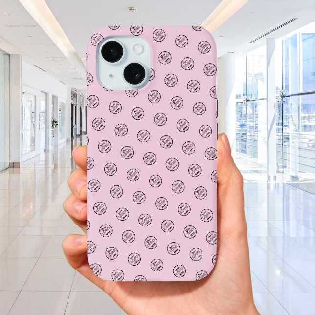 Professional Brand Pattern Logo Modern Pink Case-Mate iPhone Case (Creator Uploaded)