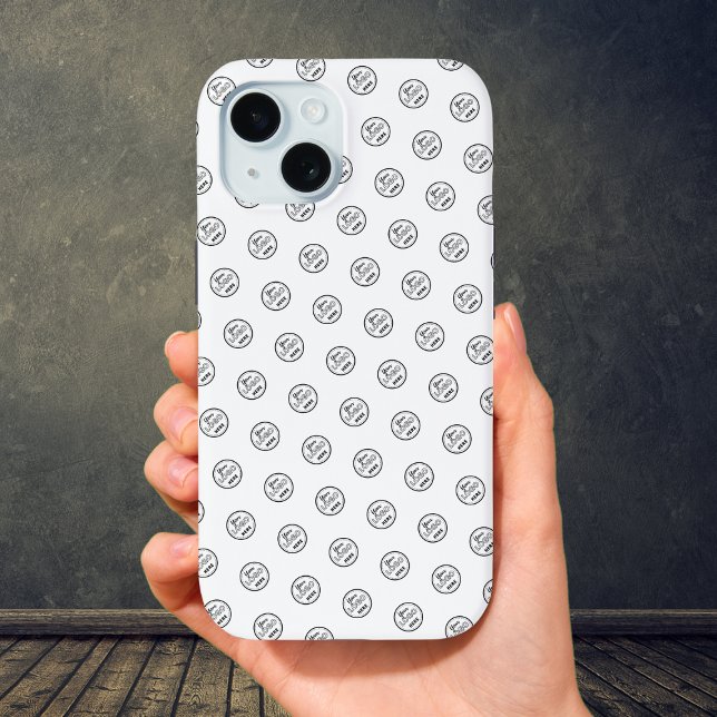 Professional Brand Pattern Logo Modern White Case-Mate iPhone Case (Creator Uploaded)