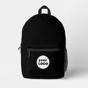 Professional Branded Custom Business Logo Black Printed Backpack