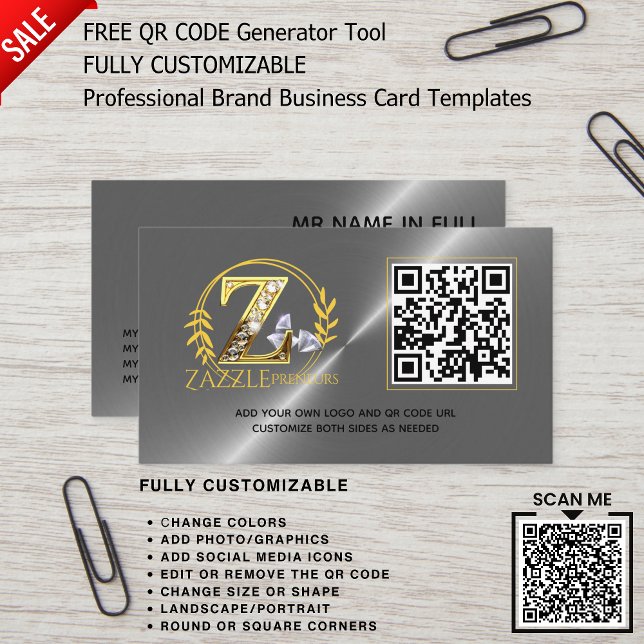 PROFESSIONAL BRANDED LOGO DESIGN QR CODE TEMPLATE  BUSINESS CARD (professional logo design business template)