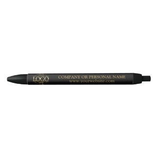 Professional Branding Corporate Black & Gold Logo Blue Ink Pen