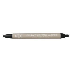 Professional Branding Corporate Taupe Beige Logo Blue Ink Pen