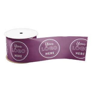 Professional Branding Minimalist Berry Purple Logo Satin Ribbon