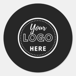 Professional Branding Minimalist Black Promo Logo Classic Round Sticker