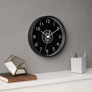 Professional Branding Minimalist Black Promo Logo Clock