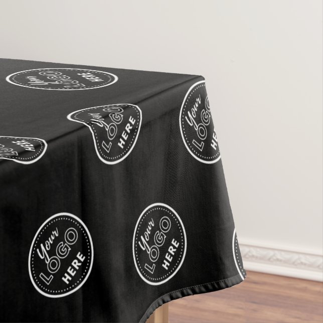 Professional Branding Minimalist Black Promo Logo Tablecloth (In Situ)