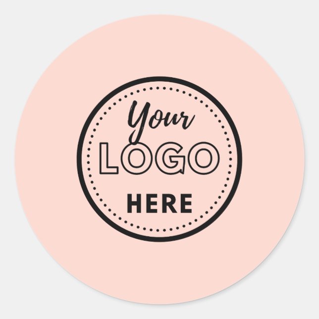 Professional Branding Minimalist Blush Pink Logo Classic Round Sticker (Front)