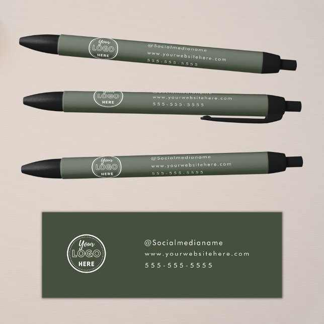 Professional Branding Minimalist Forest Green Logo Black Ink Pen (Creator Uploaded)