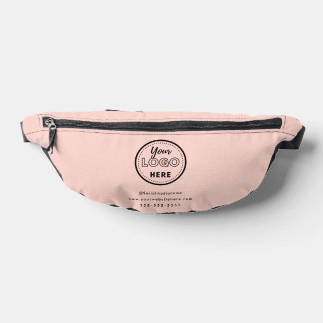 Professional Branding Minimalist Logo Blush Pink Bum Bags (Lay Down)