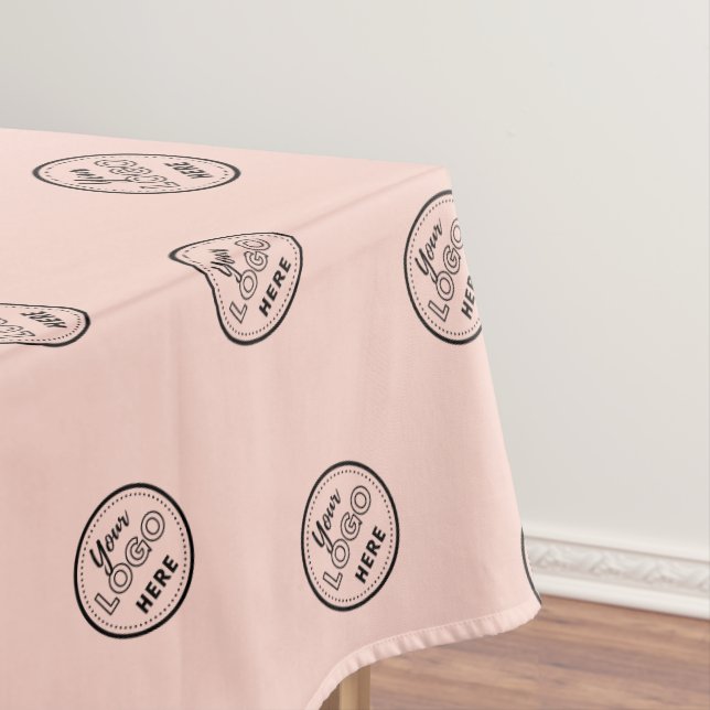 Professional Branding Minimalist Logo Blush Pink Tablecloth (In Situ)