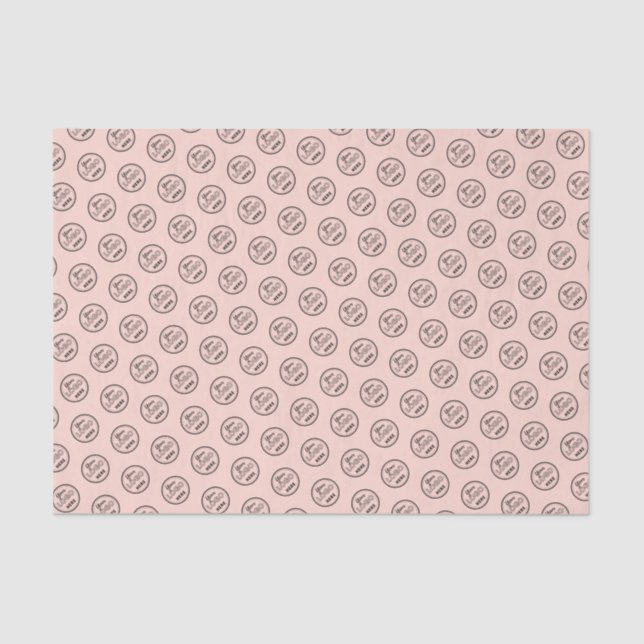 Professional Branding Minimalist Logo Blush Pink Tissue Paper (Front)