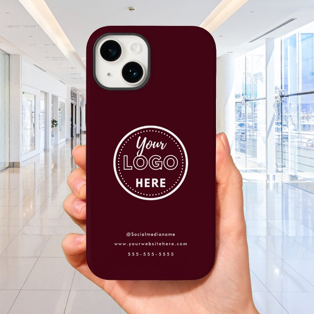 Professional Branding Minimalist Logo Burgundy Case-Mate iPhone Case (Creator Uploaded)