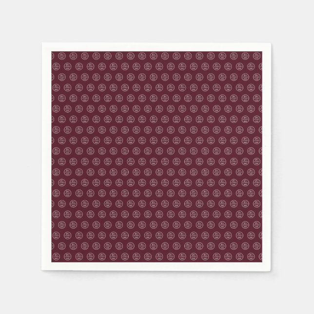 Professional Branding Minimalist Logo Burgundy Napkin (Front)