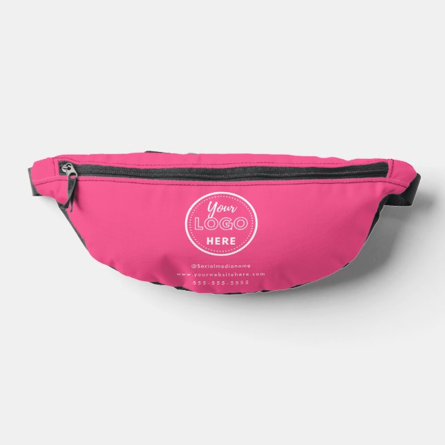 Professional Branding Minimalist Logo Hot Pink Bum Bags (Lay Down)