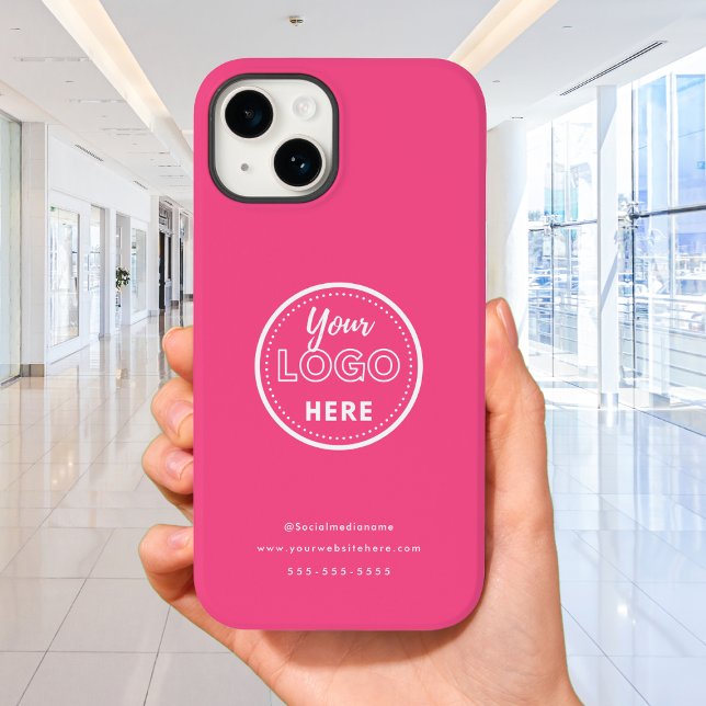 Professional Branding Minimalist Logo Hot Pink Case-Mate iPhone Case (Creator Uploaded)
