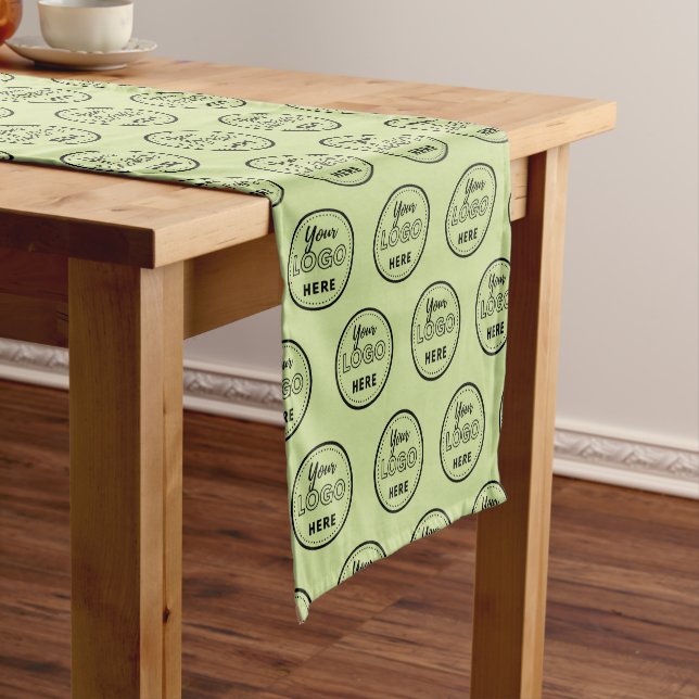 Professional Branding Minimalist Logo Lime Green Short Table Runner (In Situ)