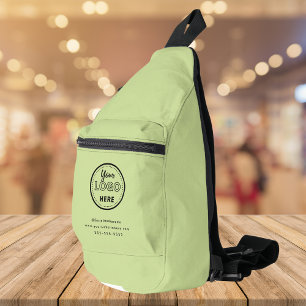 Professional Branding Minimalist Logo Lime Green Sling Bag