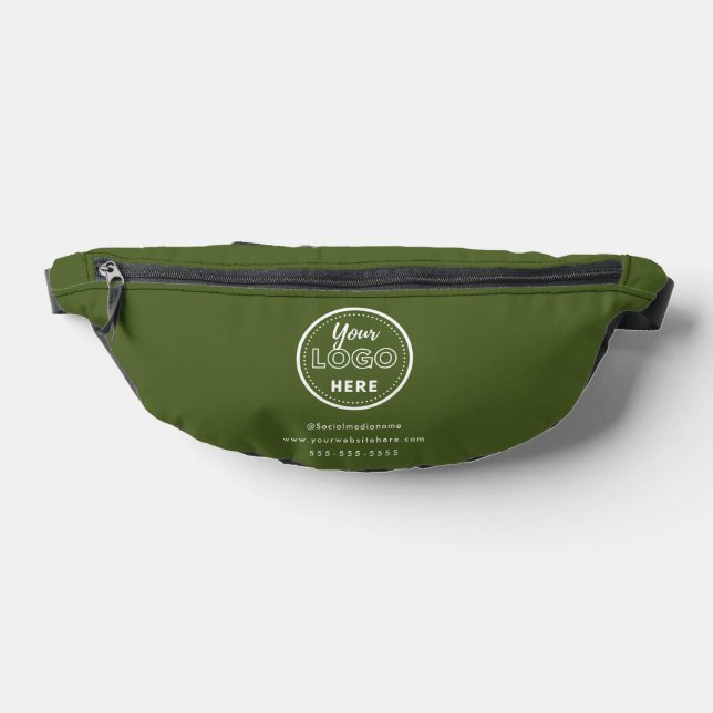 Professional Branding Minimalist Logo Moss Green Bum Bags (Lay Down)