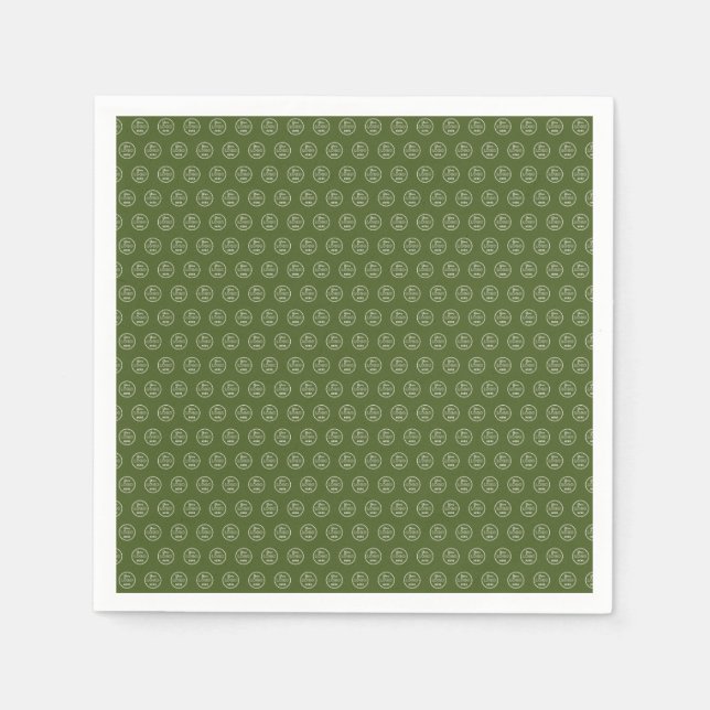 Professional Branding Minimalist Logo Moss Green Napkin (Front)