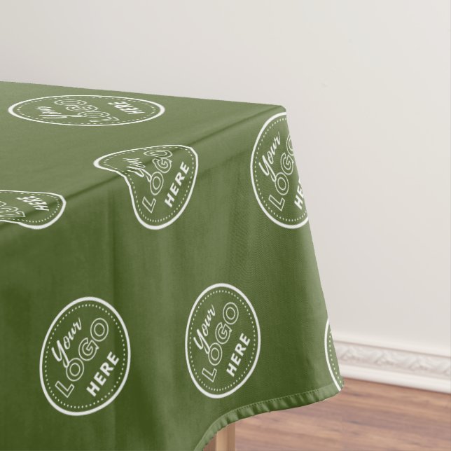 Professional Branding Minimalist Logo Moss Green Tablecloth (In Situ)