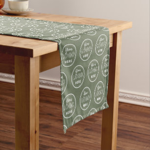 Professional Branding Minimalist Logo Sage Green Short Table Runner