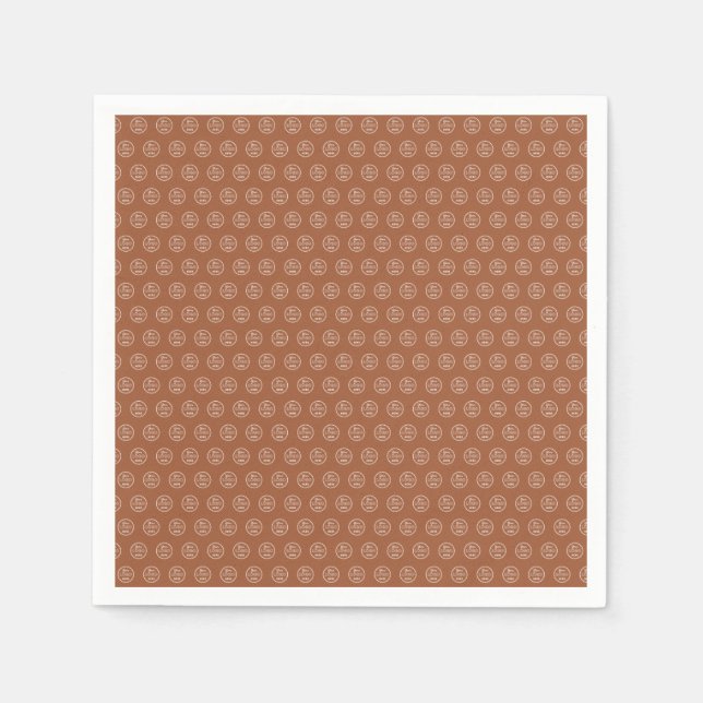 Professional Branding Minimalist Logo Terracotta Napkin (Front)