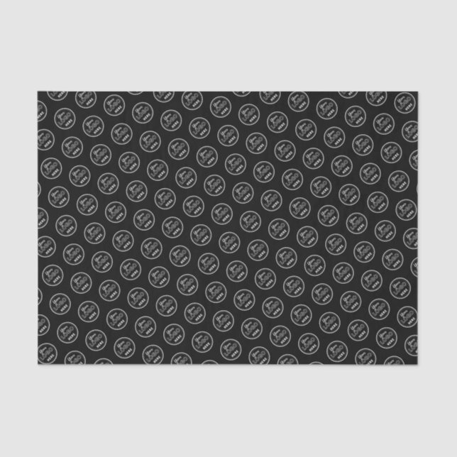 Professional Branding Minimalist Promo Logo Black Tissue Paper (Front)