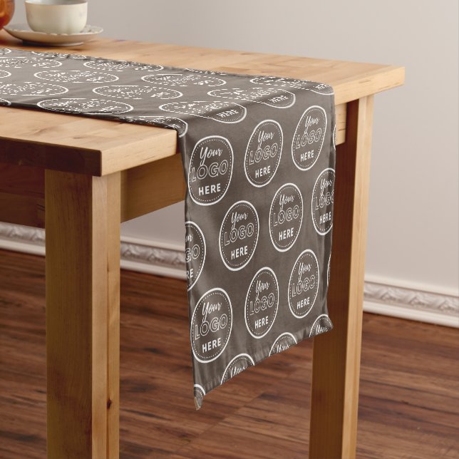 Professional Branding Minimalist Promo Logo Brown Short Table Runner (In Situ)
