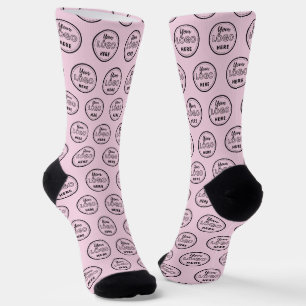 Professional Branding Minimalist Promo Logo Pink Socks