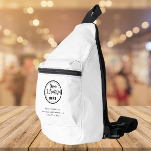 Professional Branding Minimalist Promo Logo White Sling Bag