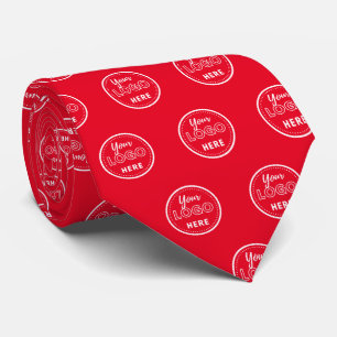 Professional Branding Minimalist Red Promo Logo Tie