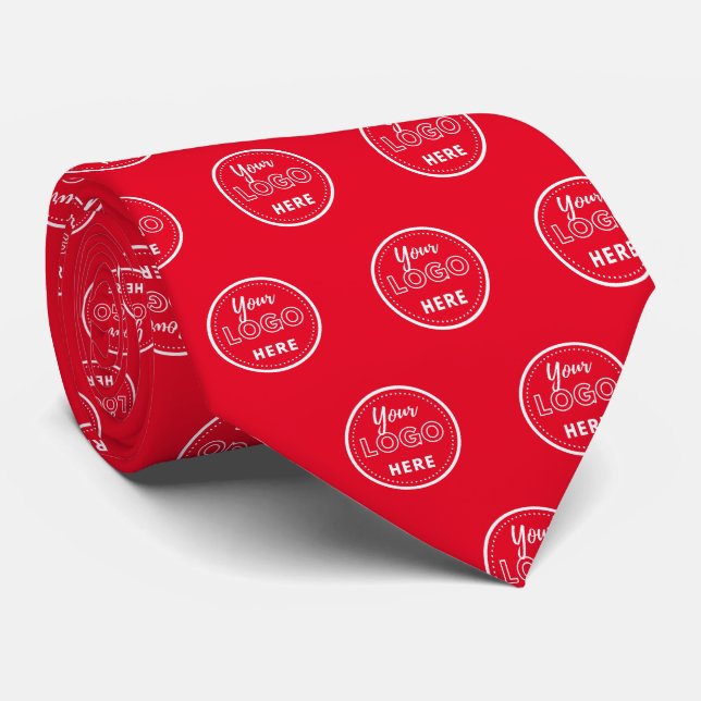 Professional Branding Minimalist Red Promo Logo Tie (Rolled)
