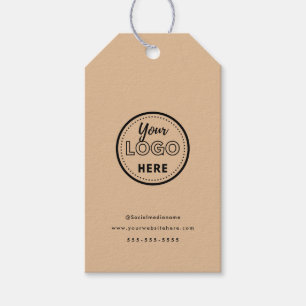 Professional Branding Minimalist Rustic Promo Logo Gift Tags