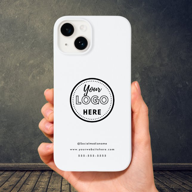 Professional Branding Minimalist White Promo Logo Case-Mate iPhone Case (Creator Uploaded)