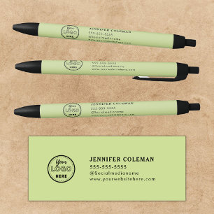 Professional Branding Promotional Logo Lime Green Black Ink Pen